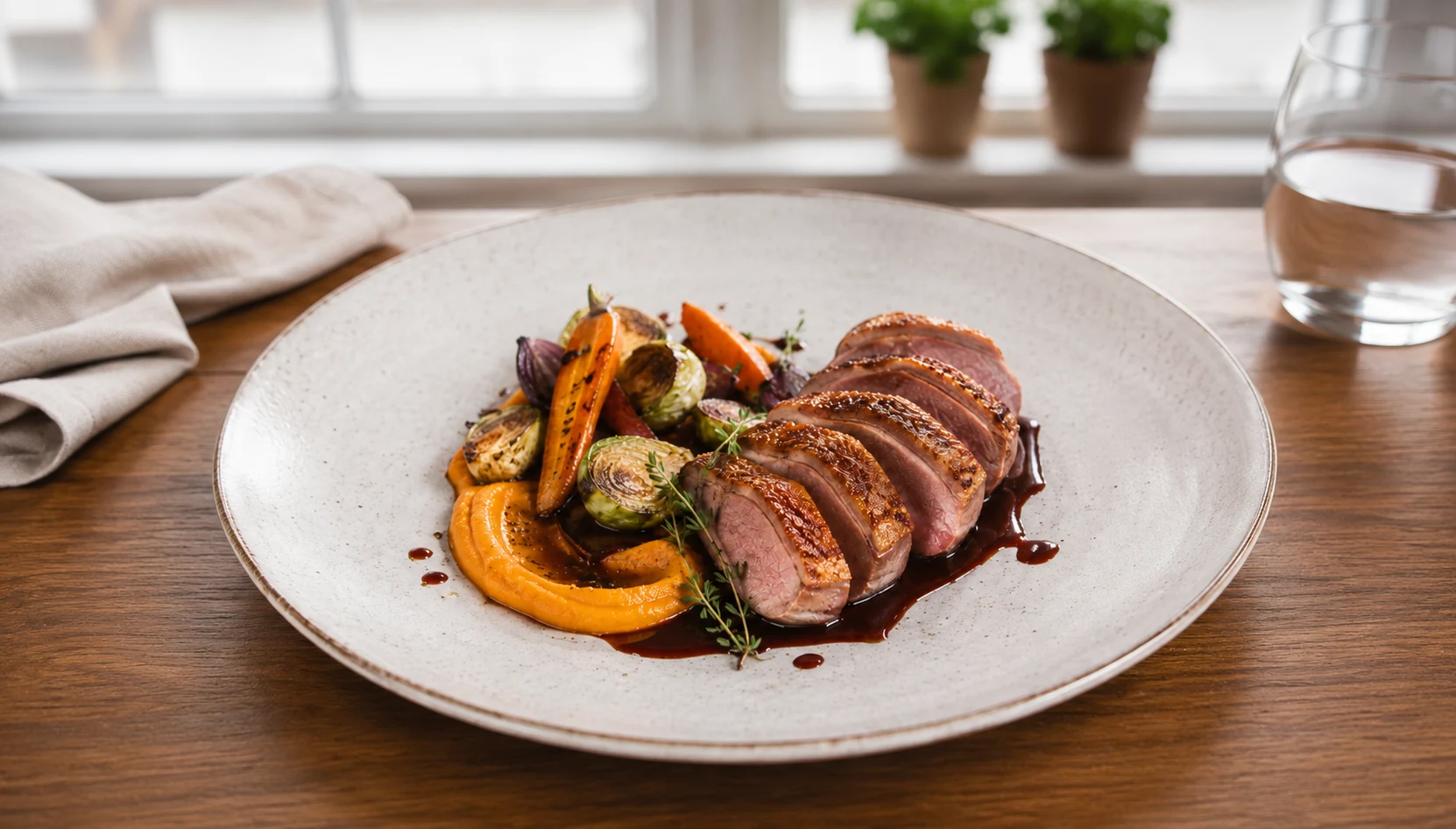 Pan Seared Duck with Vegetables
